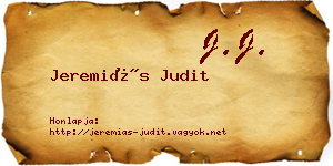 Jeremiás Judit névjegykártya